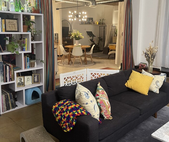 Open concept with ability to close curtains for privacy. - 108 W 2nd St