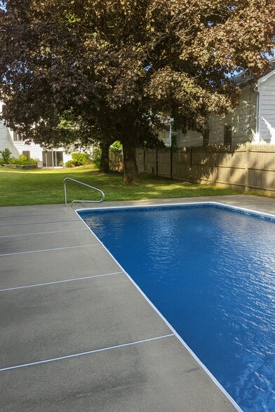 Fenced in yard with pool - 610 Pawling Ave