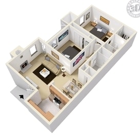 2BR/2BA - The Carmen