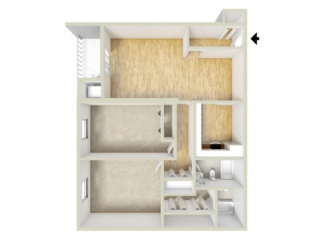 Two bedroom floor plan - Fairway Park Apartments & Townhomes