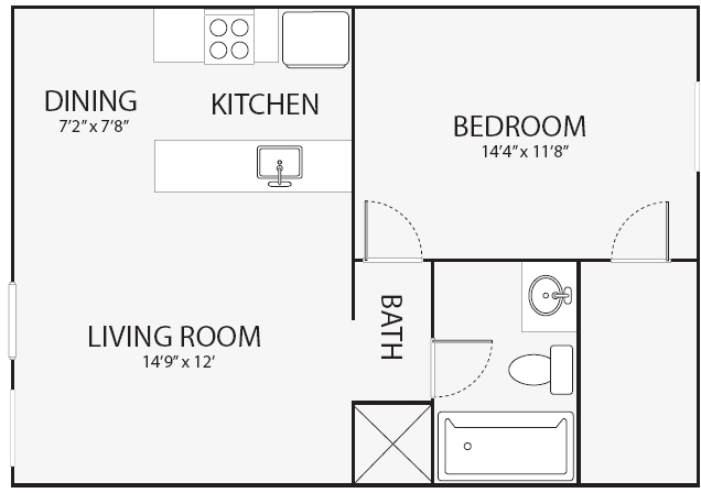 1BR/1BA - Su Casa