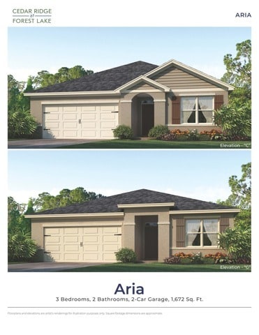 ARIA 3/2 Elevation Rendering - Cedar Ridge