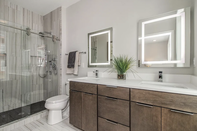 The master bathroom with 3-way shower. - 216 E Center St