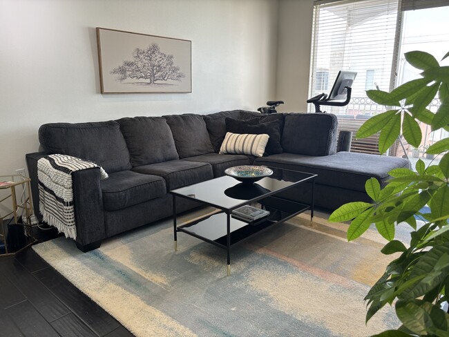 Spacious living room with sectional sofa, sleek coffee table, and contemporary decor - 3740 Santa Rosalia Dr