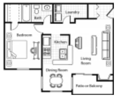 1 Bedroom - B - South Pointe