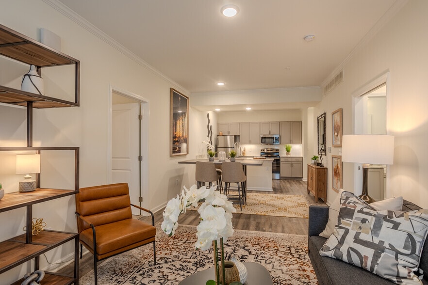 2BR, 2BA - 1257SF Silverbell - Living Area - The Averly at Flowers