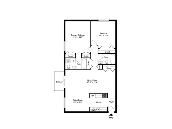 Two Bedroom Two Bathroom - Park City Apartments