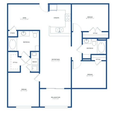 3x2 w/Sunroom Renovated Floor Plan - Independence Park