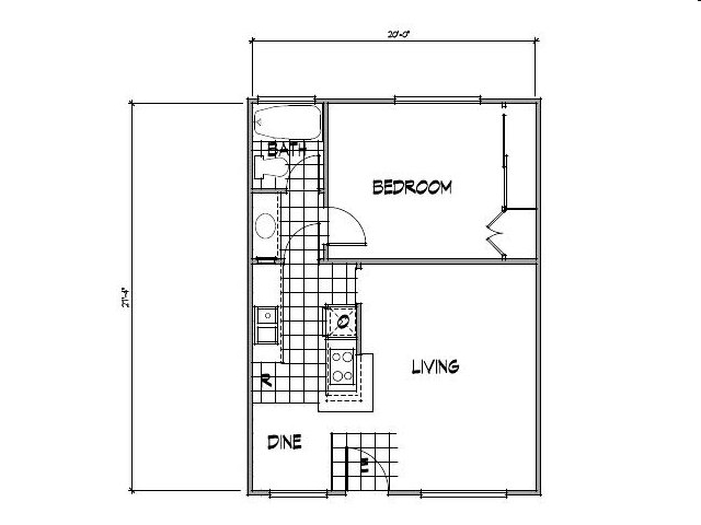 1BR/1BA - Pinecrest Apartments