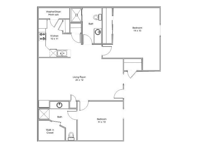 2 Bedroom Deluxe - Gazebo Apartments