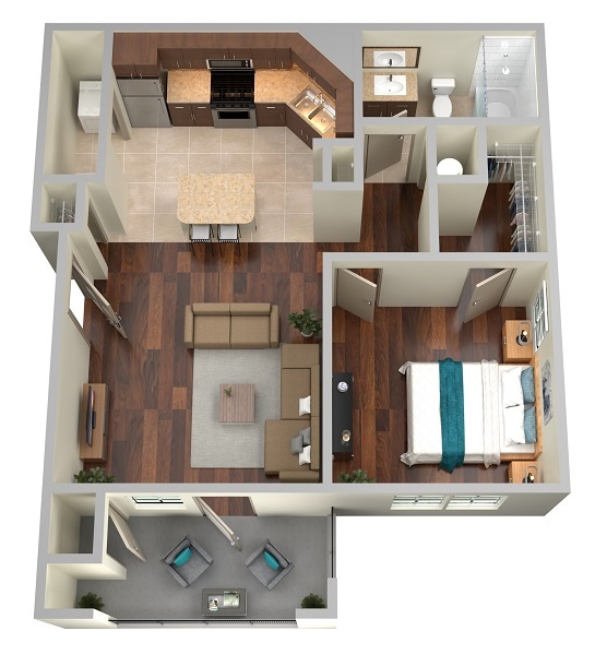 Magnolia Floor Plan - Brookstone Park Apartments