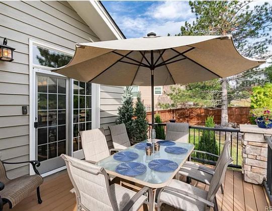 Dining Area on Upper Deck - 9393 Prairie View Dr