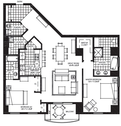 2BR/2.5BA - The Mark