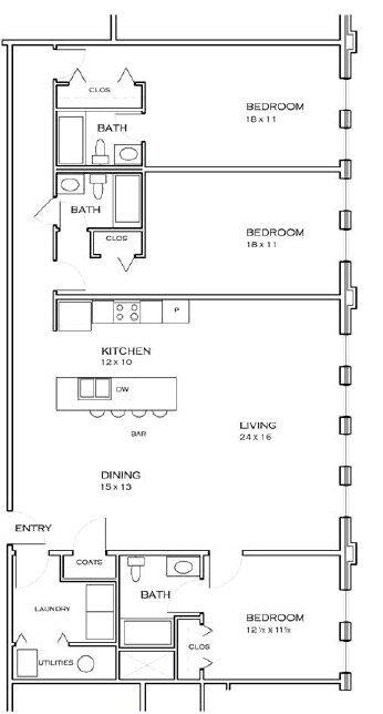 3BR/3BA - Station 11 Apartments