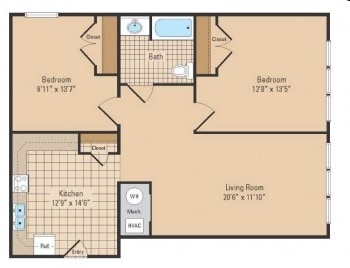 2BR/1BA - Jefferson School Senior 62+