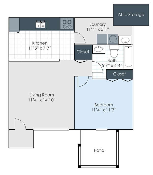 1BR/1BA - Ridgewood Apartments