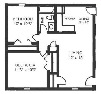 2BR/1BA - Delane Glen Apartments