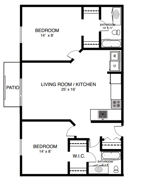 2BR/2BA - Waterfront Apartments