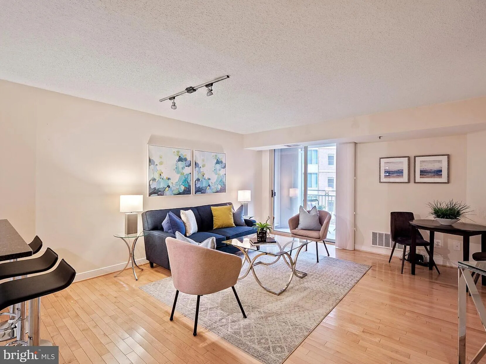 Living room - overhead light has been updated! - 7500 Woodmont Ave