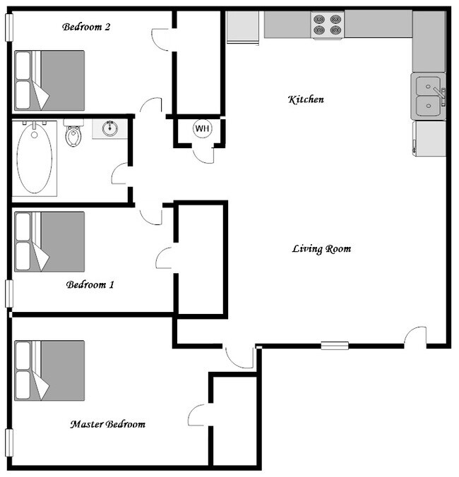 Large 3-Bedroom Floor Plan - Resort at Riverside