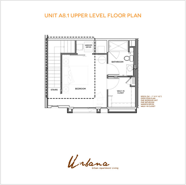 A8 Floorplan (upper level) - Urbana Chula Vista Luxury Apartments