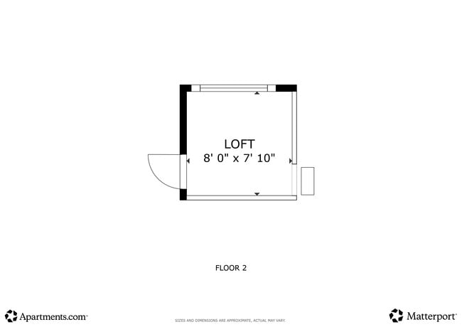 1BR, 1BA - 433SF - Floor 2 - Lake View
