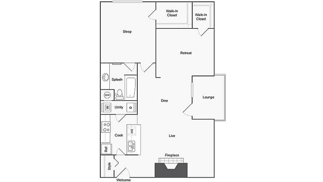 1 BR x 1 BA with W/D - F Floorplan - ReNew Andrews