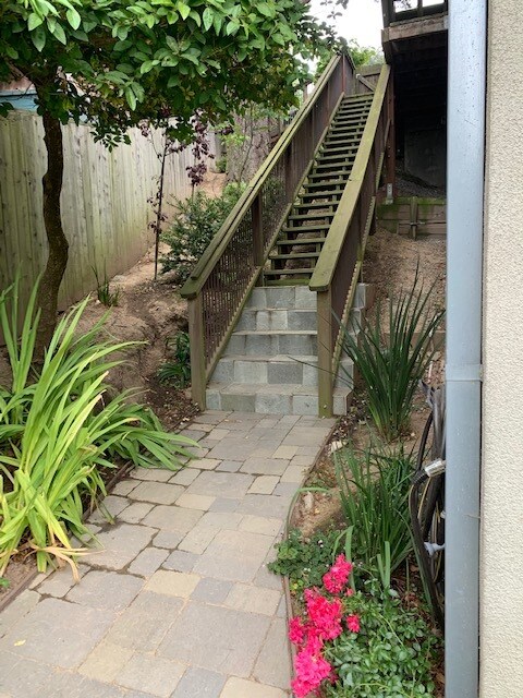 North stairs to street - 6415 Snake Rd