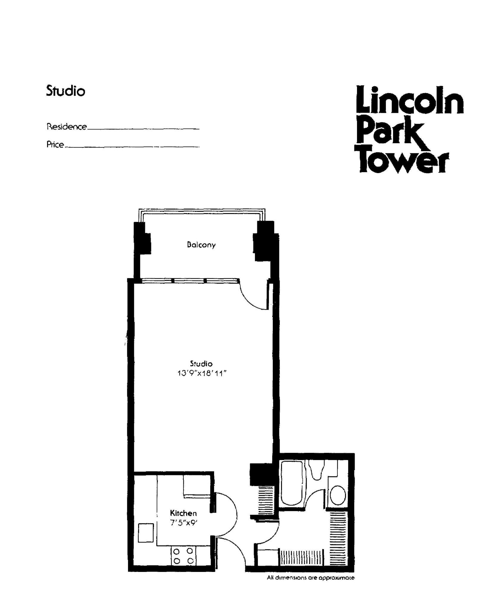 Studio Basic Layout - 1960 N Lincoln Park W