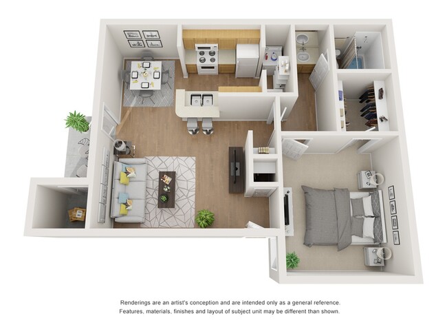 1 bedroom, 1 bathroom, 656 sq ft - The Brazos Apartments