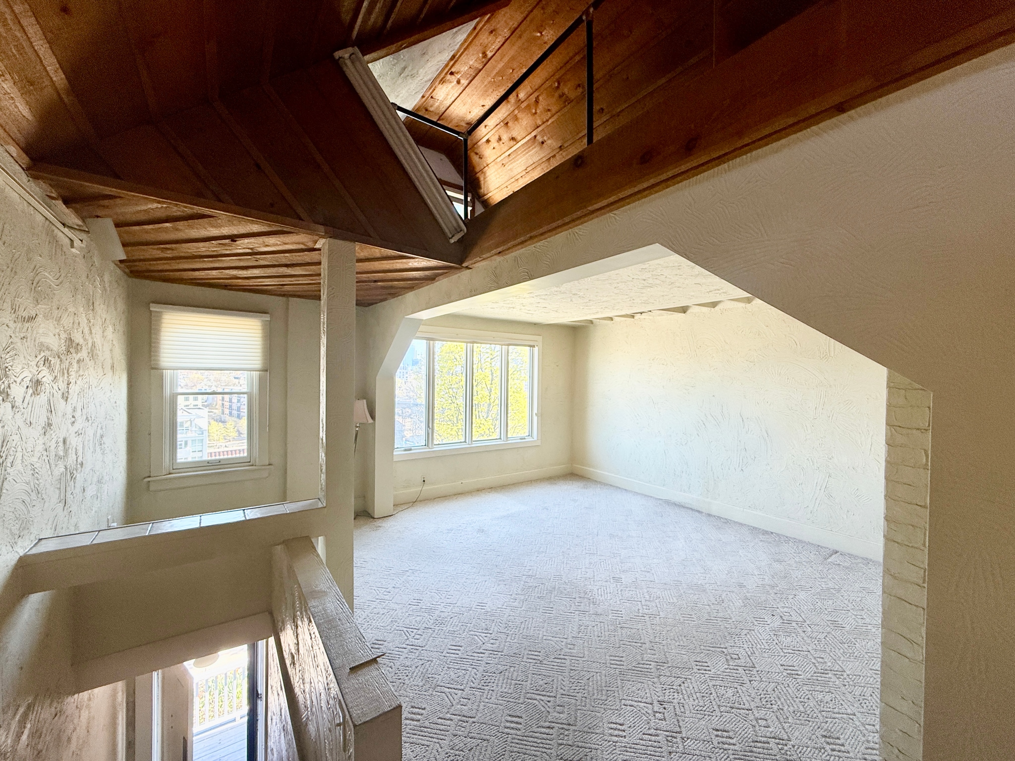 Main living area with loft above - 528 E Glover Ave