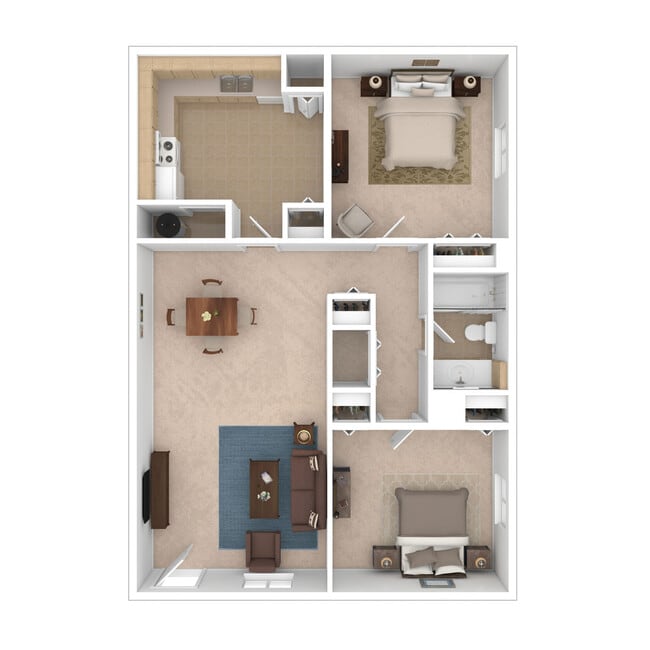 Two Bedroom - 900 sq. ft. - Beechwood Terrace - Beechwood & Beechwood Terrace Apartments