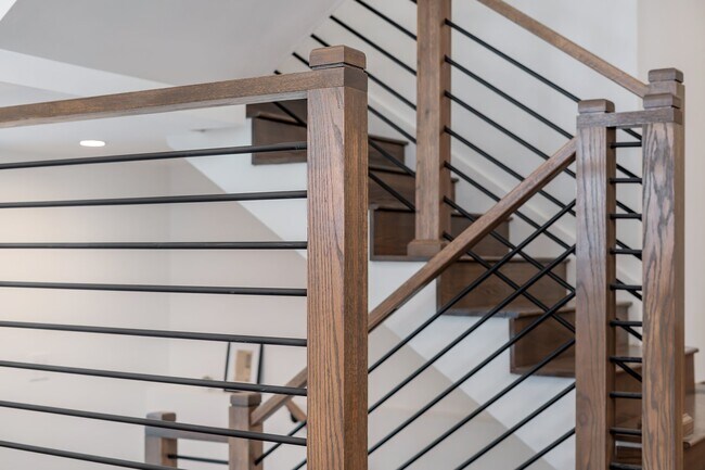 custom steel/wood railings - 26539 E Shore Pl