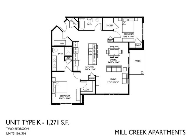 Floorplan - Mill Creek Apartments