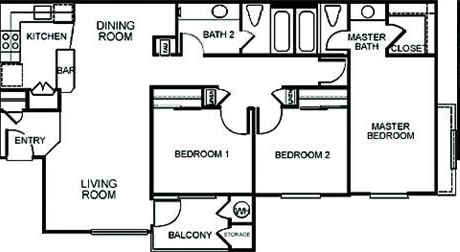 3BR/2BA - Taylor Terrace Apartments