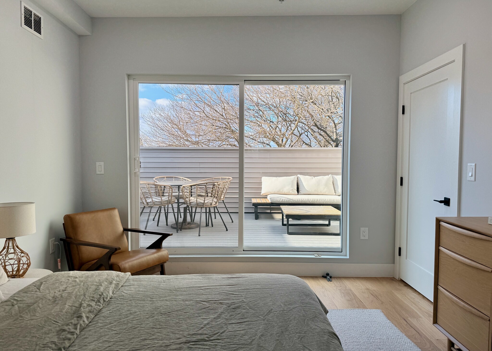 Primary Suite with Large Sliding Door Opening to Private Roof Deck - 443 Bergen Ave