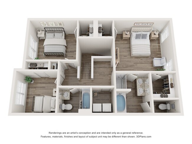3 Bedroom Floor Plan - Elio at Research Park