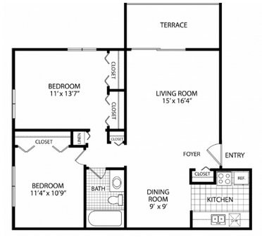 2BR/1BA - Carriage House Apartments