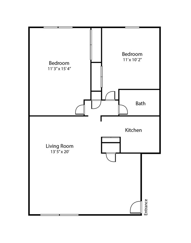 2 Bedroom Layout - College Court