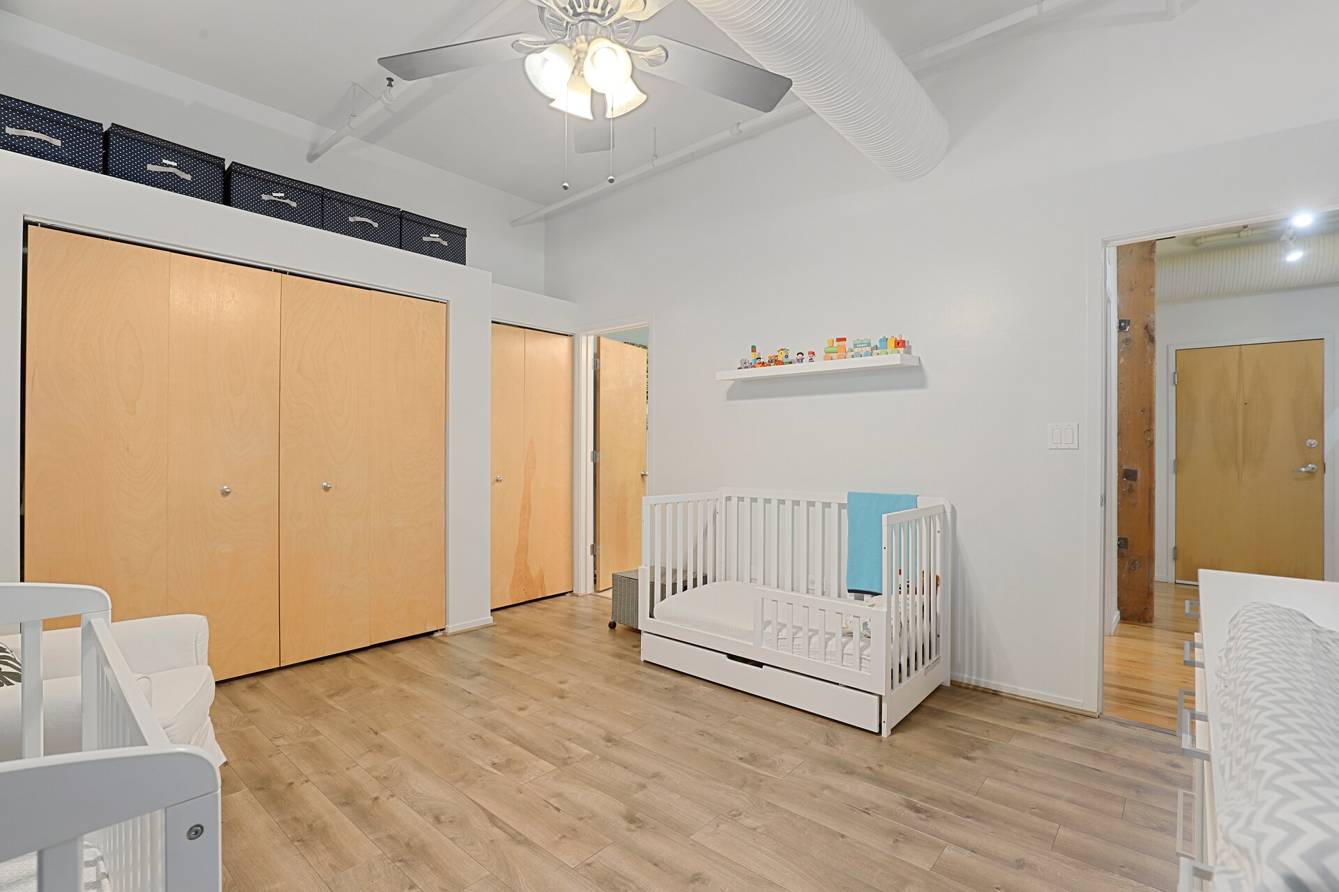 Master bedroom with extra storage space built on top of closets - 417 S Jefferson St