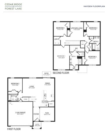 HAYDEN 5/3 Floor Plan - Cedar Ridge