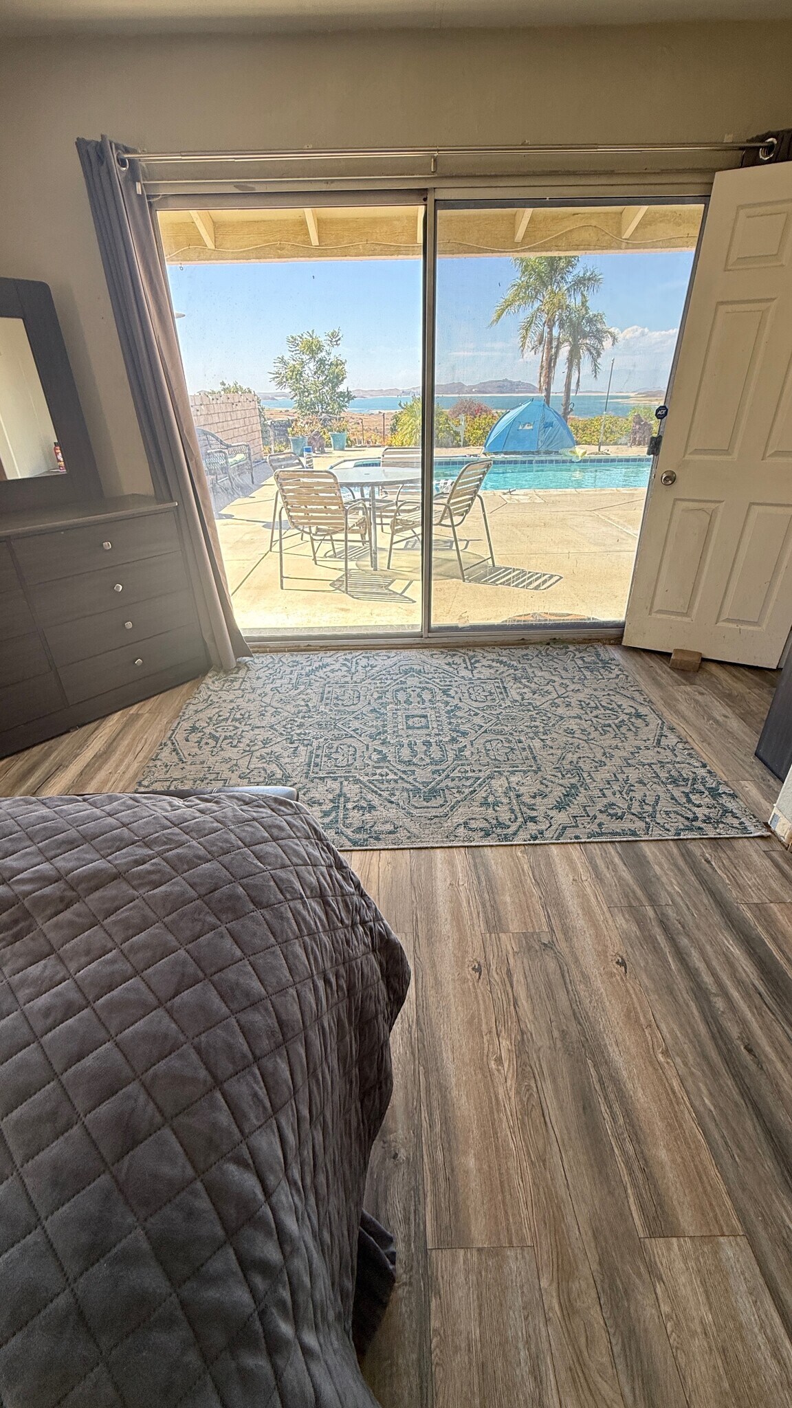 view of pool from bedroom - 15691 Wendell Park Dr