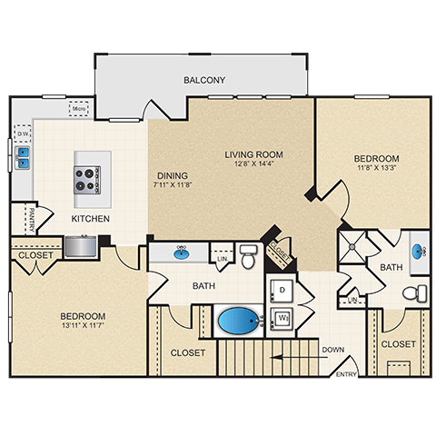Floorplan - Cypress at Lewisville Apartment Homes