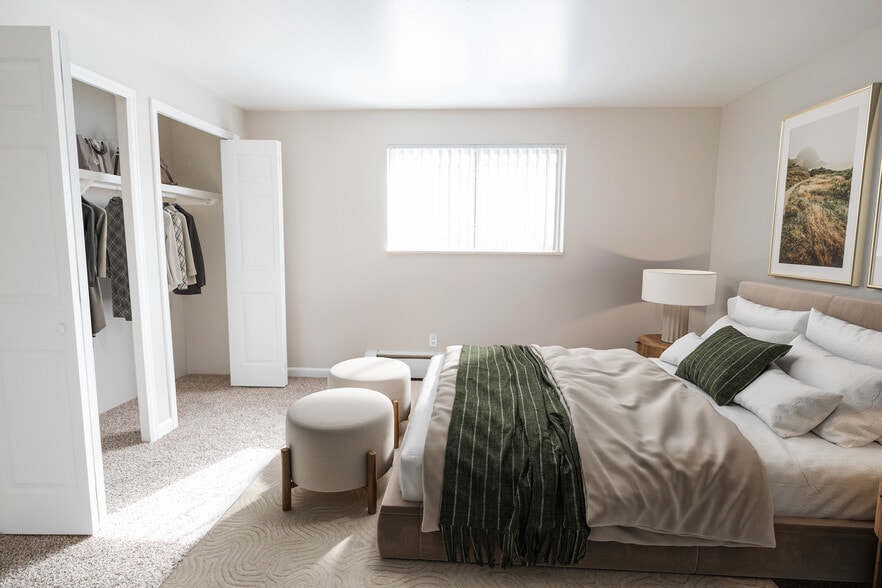 2 BR, 1 BA - Primary Bedroom - Kipling Village Apartments