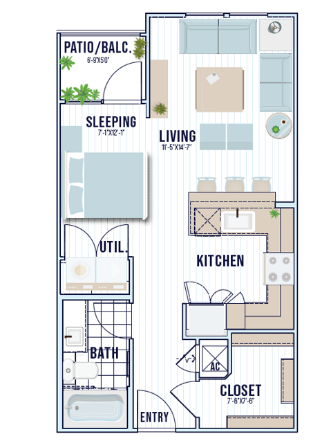 E2 | 579 sq ft - Dakota at Shepherd