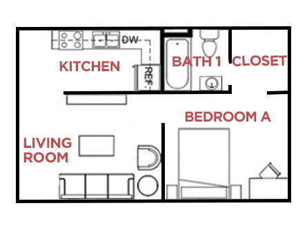 1BR/1BA - The Summit at the River