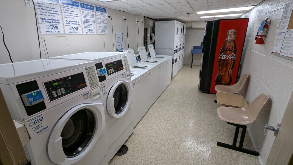 24-hour laundry facility in basement with six washers ($1.25 per load) and six dryers ($1 per load). - 490 M St SW