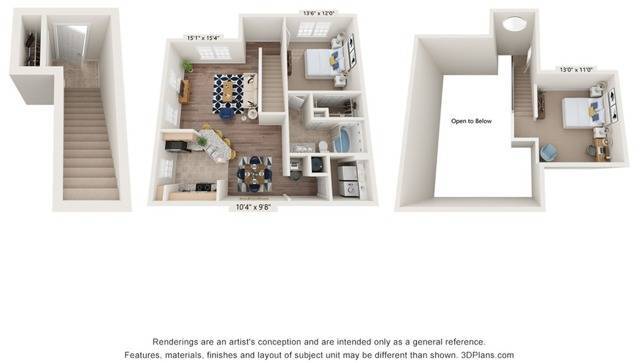 One Bedroom One Bathroom Floor Plan - Discovery Palms