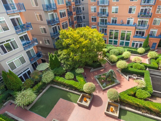 Award winning fountain garden courtyard from your suite - 2415 2nd Ave