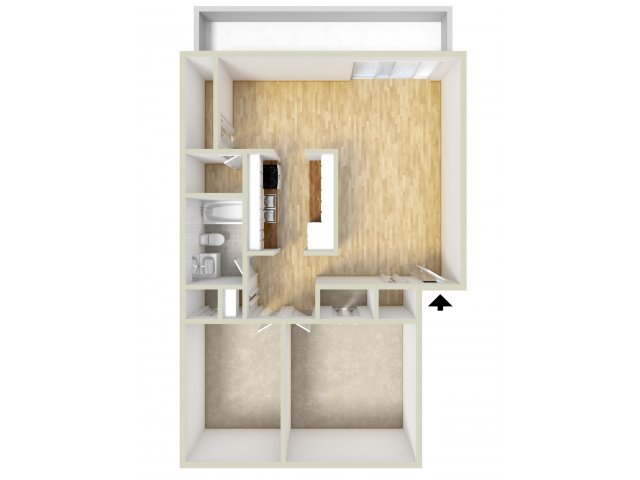 Two bedroom floor plan - Black Hawk Apartments